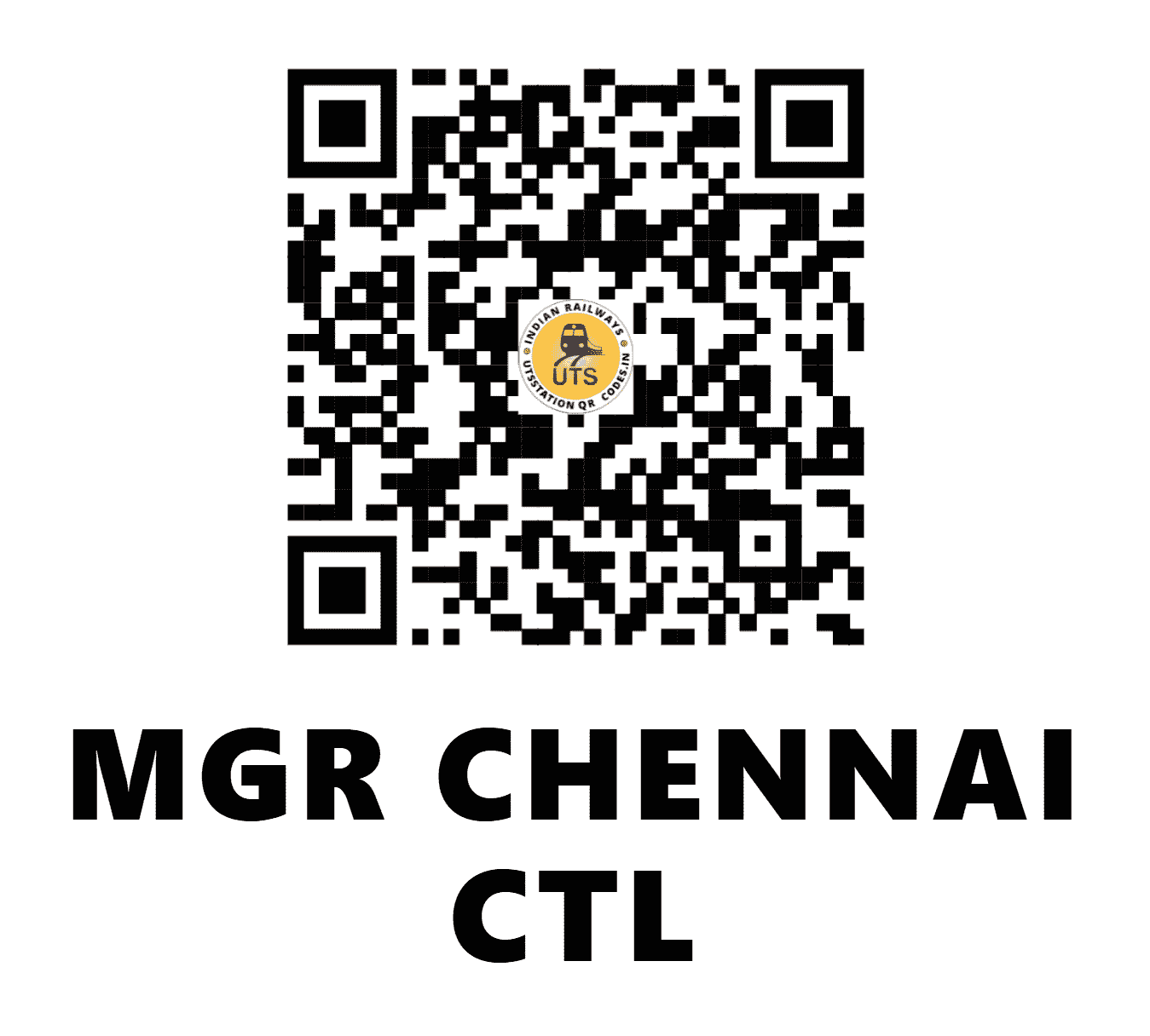 UTS QR Code for MGR CHENNAI CTL - MAS - SR (TAMIL NADU)